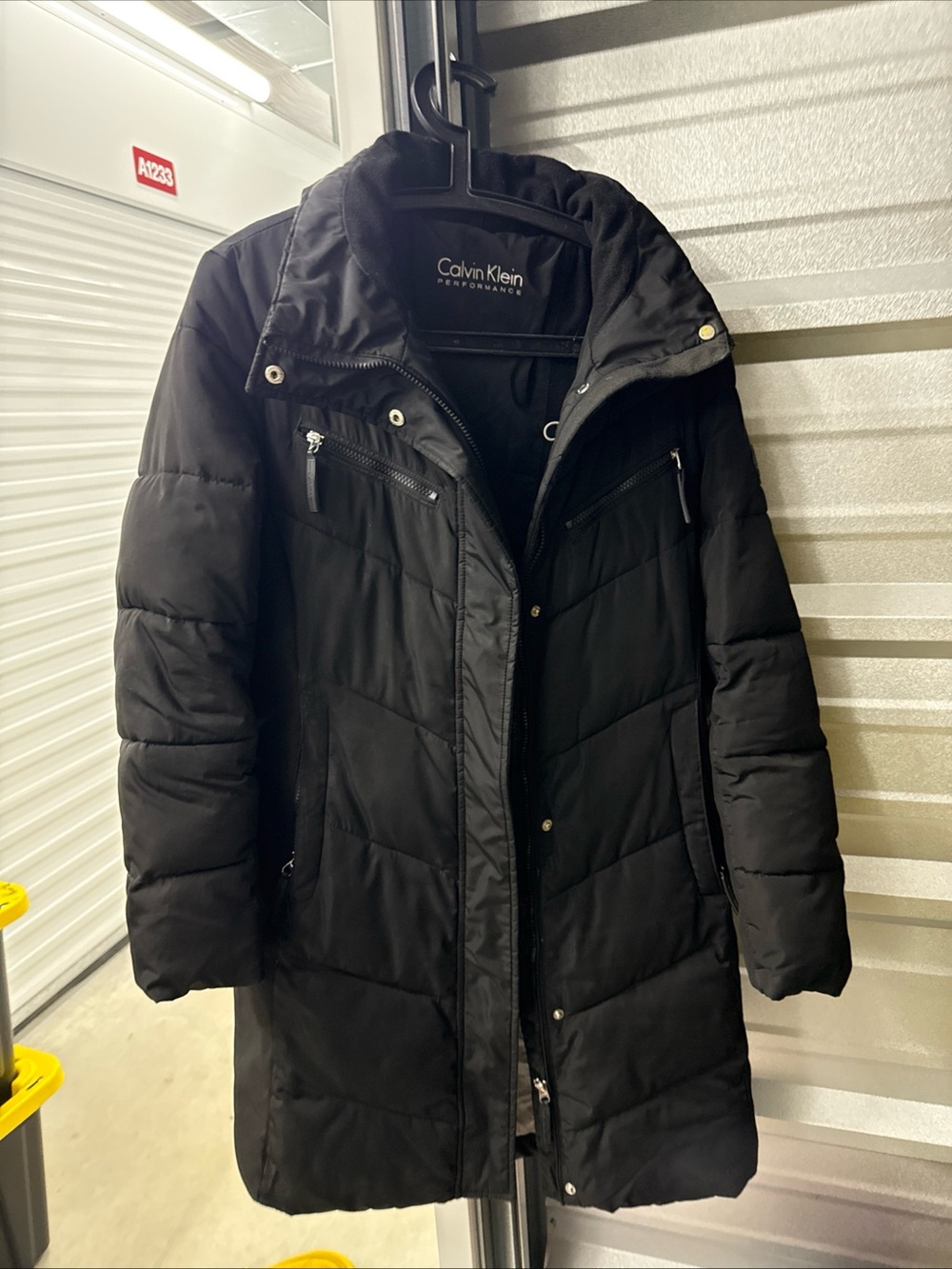 Calvin Klein Performance Black Quilted Long Puffer Coat